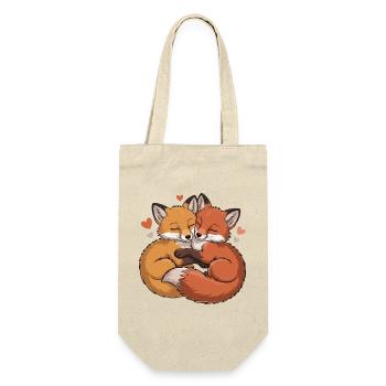 Zwei Füchse Umarmung - Geschenkbeutel für Flaschen - Natur - Vorne