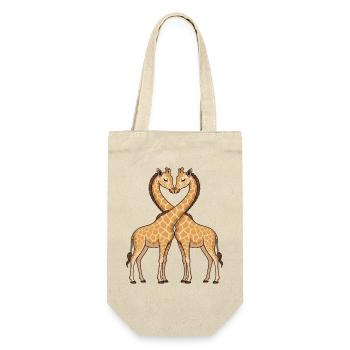 Heart-shaped giraffe duo - Gift Bag for Bottles - nature - Front