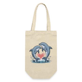 Heart dolphin duo in the water heart - Gift Bag for Bottles - nature - Front