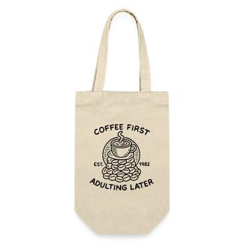 Le café D’abord devenir adulte Plus tard les amateurs rétro de café - Sac à bouteille - nature - Devant