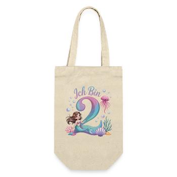 Je suis 2e anniversaire de la fille sirène - Sac à bouteille - nature - Devant