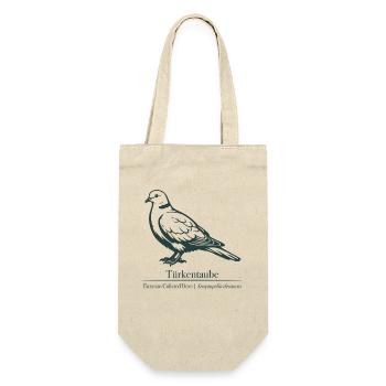 Collared Dove Silhouette | Ornithology | Drawing - Gift Bag for Bottles - nature - Front