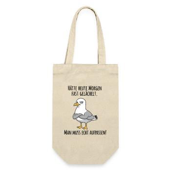 Fast gelächelt – Grummelige Möwe für Morgenmuffel - Sac à bouteille - nature - Devant