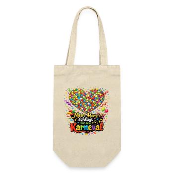 Mon cœur bat pour le carnaval Jecke Fasching - Sac à bouteille - nature - Devant
