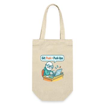 Git Push > Push Ups - Gift Bag for Bottles - nature - Front
