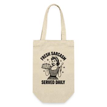 Sarcasme frais servi quotidiennement – Vintage Design - Sac à bouteille - nature - Devant