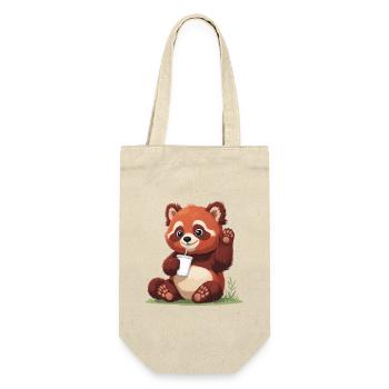 Panda rouge à la paille - Sac à bouteille - nature - Devant