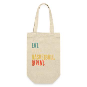 Eat Sleep Basketball Repeat Retro Vintage - Gift Bag for Bottles - nature - Front