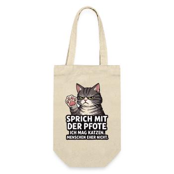 Sprich mit der Pfote – Grumpy Katze - Gift Bag for Bottles - nature - Front
