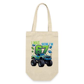 Monster Truck 7. Geburtstag Junge  - Geschenkbeutel für Flaschen - Natur - Vorne