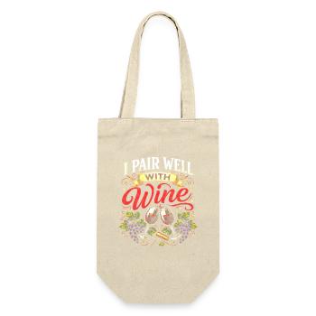 I go well with wine - Gift Bag for Bottles - nature - Front