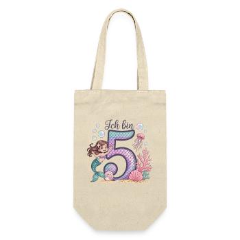 I'm 5 Mermaids Girl 5th Birthday - Gift Bag for Bottles - nature - Front