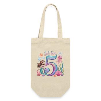 I'm 5 Mermaids Girl 5th Birthday - Gift Bag for Bottles - nature - Front