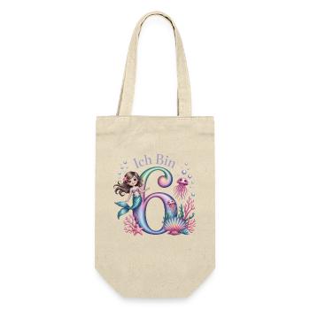 Je suis 6e anniversaire de la Fille des Sirènes - Sac à bouteille - nature - Devant