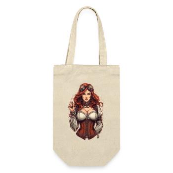 Steam Punk Beautiful Women Steampunk - Gift Bag for Bottles - nature - Front