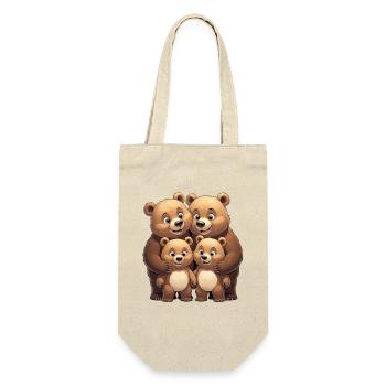 Bear Family Cartoon Heart - Gift Bag for Bottles - nature - Front