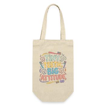 Pediatric Dentist Tiny Teeth Big Dental Health - Geschenkbeutel für Flaschen - Natur - Vorne