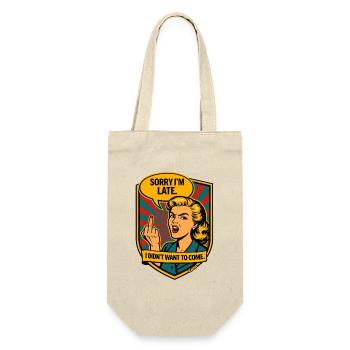 Sorry, Delayed – Retro Provocation - Gift Bag for Bottles - nature - Front