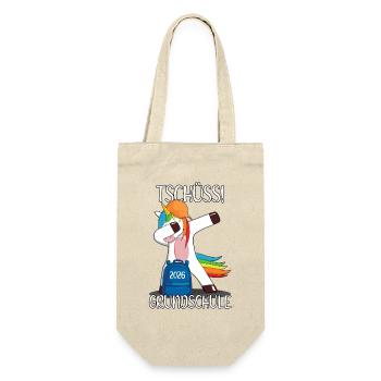 Grundschule Abschluss 2026 Grundschulabschluss - Geschenkbeutel für Flaschen - Natur - Vorne