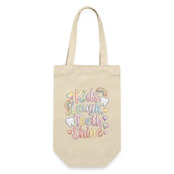 Pediatric Dentist Kids Laugh Teeth Oral Health - Gift Bag for Bottles - nature - Front