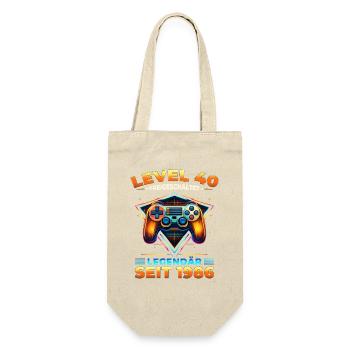 40. Geburtstag Gamer Shirt Level 40 Jahrgang 1986 - Geschenkbeutel für Flaschen - Natur - Vorne