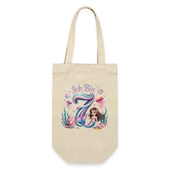 Ich Bin 7 Meerjungfrauen Mädchen 7. Geburtstag - Gift Bag for Bottles - nature - Front