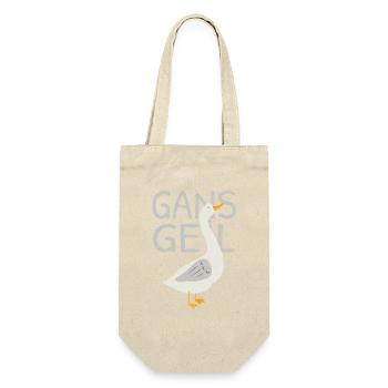 Gans geil – Lustiges Gans Wortspiel - Geschenkbeutel für Flaschen - Natur - Vorne