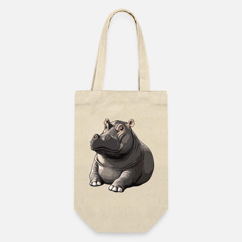 Silent Hippo Cartoon Style - Gift Bag for Bottles - nature