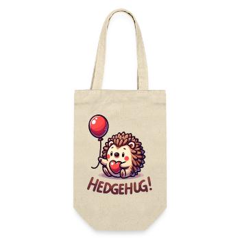 Hedgehog Herzballon Umarmung - Geschenkbeutel für Flaschen - Natur - Vorne