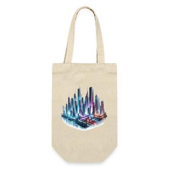 Neon city skyline of the future - Gift Bag for Bottles - nature - Front