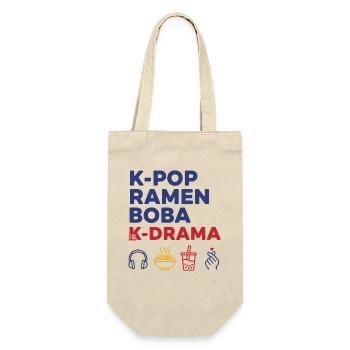 K-Pop Ramen Boba K Drama Koreanische Musik Liebe - Geschenkbeutel für Flaschen - Natur - Vorne