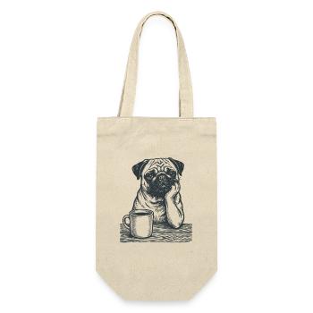 Real Pug Coffee Morning Grouch Look - Gift Bag for Bottles - nature - Front