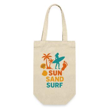 Sun Sand Surf | Surfer Beach Shirt - Gift Bag for Bottles - nature - Front