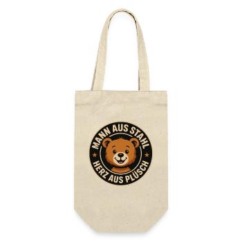 Man of Steel Heart of Plush | Bear Teddy - Gift Bag for Bottles - nature - Front