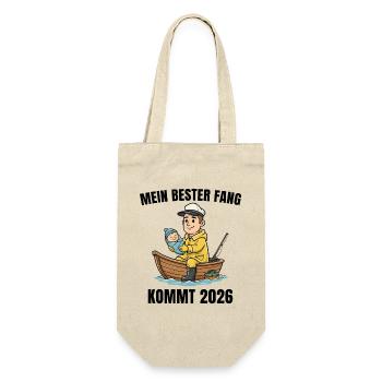 Paternity 2026 Angler-to-be Dad - Gift Bag for Bottles - nature - Front