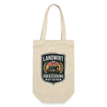 Farmer out of conviction tractor since day one - Gift Bag for Bottles - nature - Front