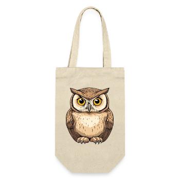 Forest Owl Eyes Detail Drawing - Gift Bag for Bottles - nature - Front