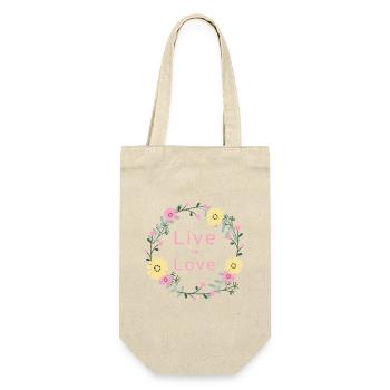 Live to Love - Geschenkbeutel für Flaschen - Natur - Vorne