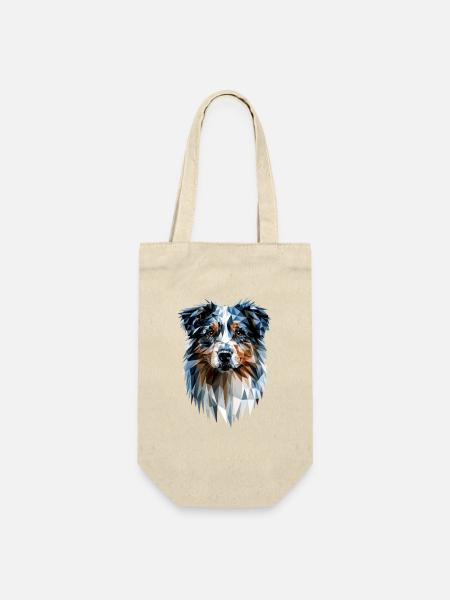 Australian Shepherd Hunde Liebhaber Süßer Aussie - Geschenkbeutel für Flaschen - Natur