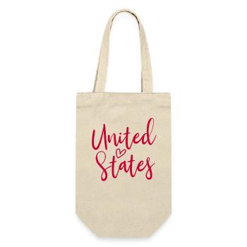 United States Heart Women's Love USA - Gift Bag for Bottles - nature - Front