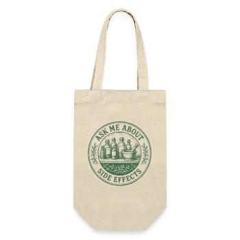 Ask me about side effects | Pharmacist Humor - Gift Bag for Bottles - nature - Front