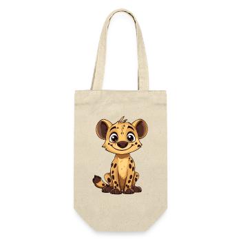 Kuschelhya Hyänenjunge Cartoon - Geschenkbeutel für Flaschen - Natur - Vorne