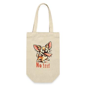 Chihuahua drôle « Non ! » – Chien Fou - Sac à bouteille - nature - Devant