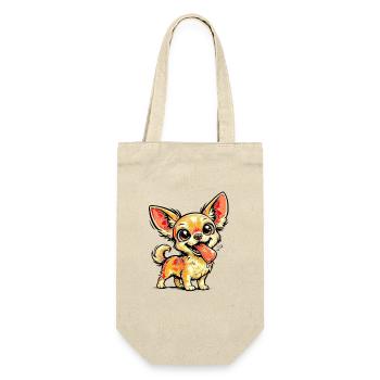 Chihuahua joyeux – Chien mignon avec la langue - Sac à bouteille - nature - Devant