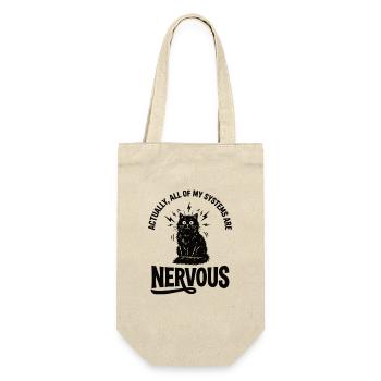 Real Irony Cat Nervous System Statement - Gift Bag for Bottles - nature - Front