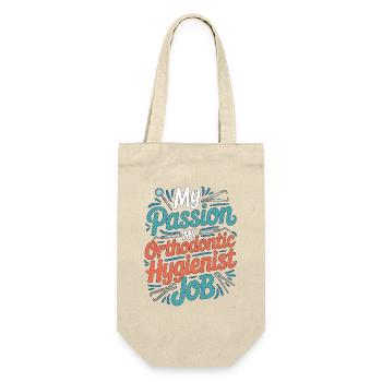 Orthodontic Hygienist My Passion My Braces Care - Geschenkbeutel für Flaschen - Natur - Vorne
