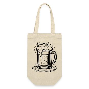 Bierglas Symbol Bier - Geschenkbeutel für Flaschen - Natur - Vorne