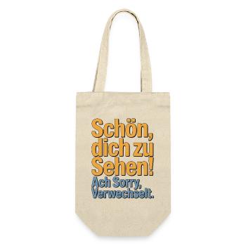 Schön, Dich zu sehen - Sorry, verwechselt. - Geschenkbeutel für Flaschen - Natur - Vorne