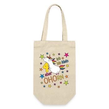 4 ans Fille Licorne Je suis petite Mais - Sac à bouteille - nature - Devant