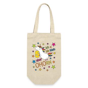 5 ans Fille Licorne Je suis petite Mais - Sac à bouteille - nature - Devant